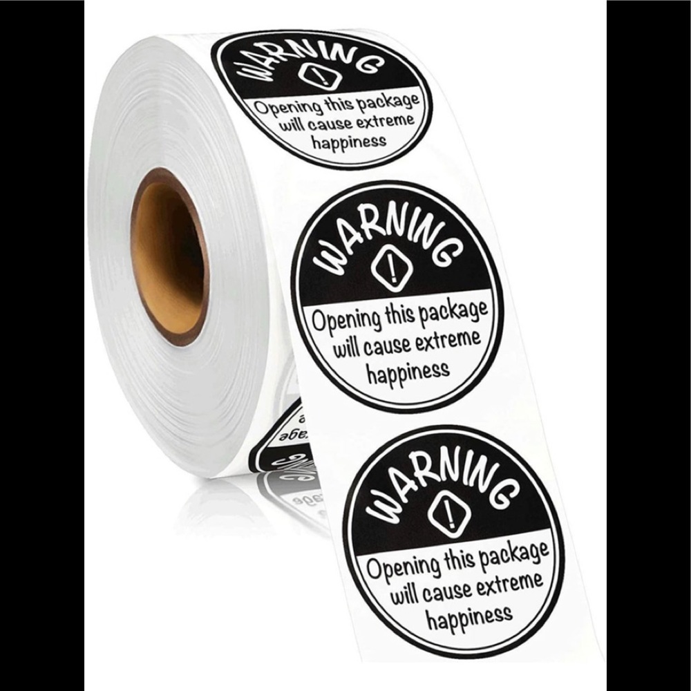 🆕 Sticker Label “Warning: Opening this package will cause extreme happiness.”